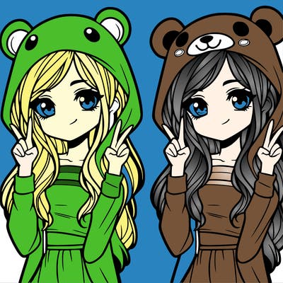 teen girl in animal costume