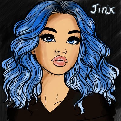 realistic girl with wavy hair and lips