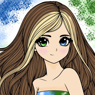 realistic girl pretty long hair