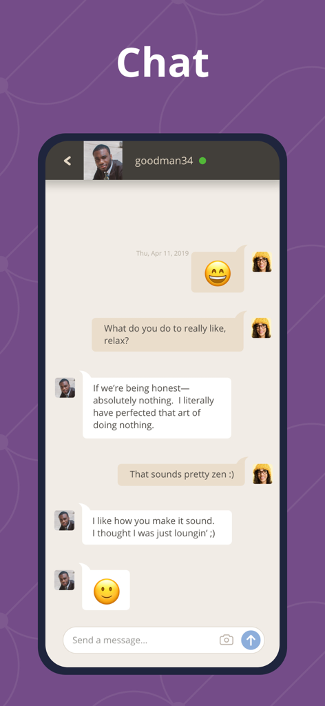 SoulSingles - Black Dating - Mobile chat interface on the SoulSingles dating app showing a message thread between two users.
