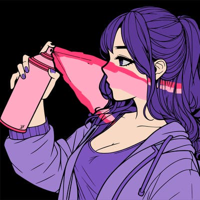 a realistic girl spray, painting