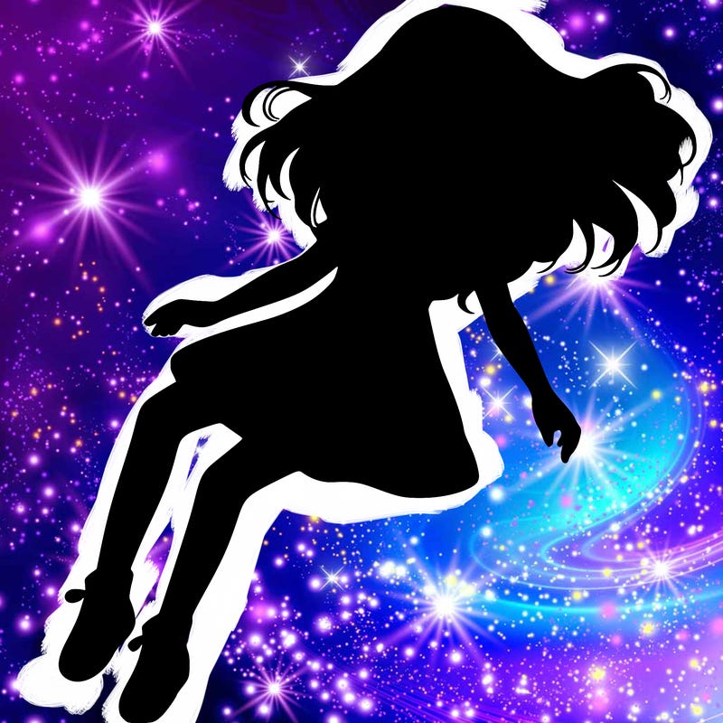 realistic girl floating