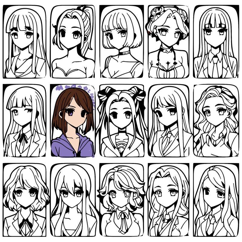 girls that look diffrent anime