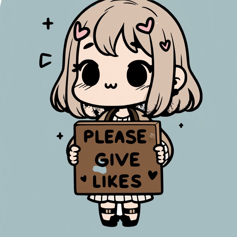 girl holding a sign that says “please give likes”