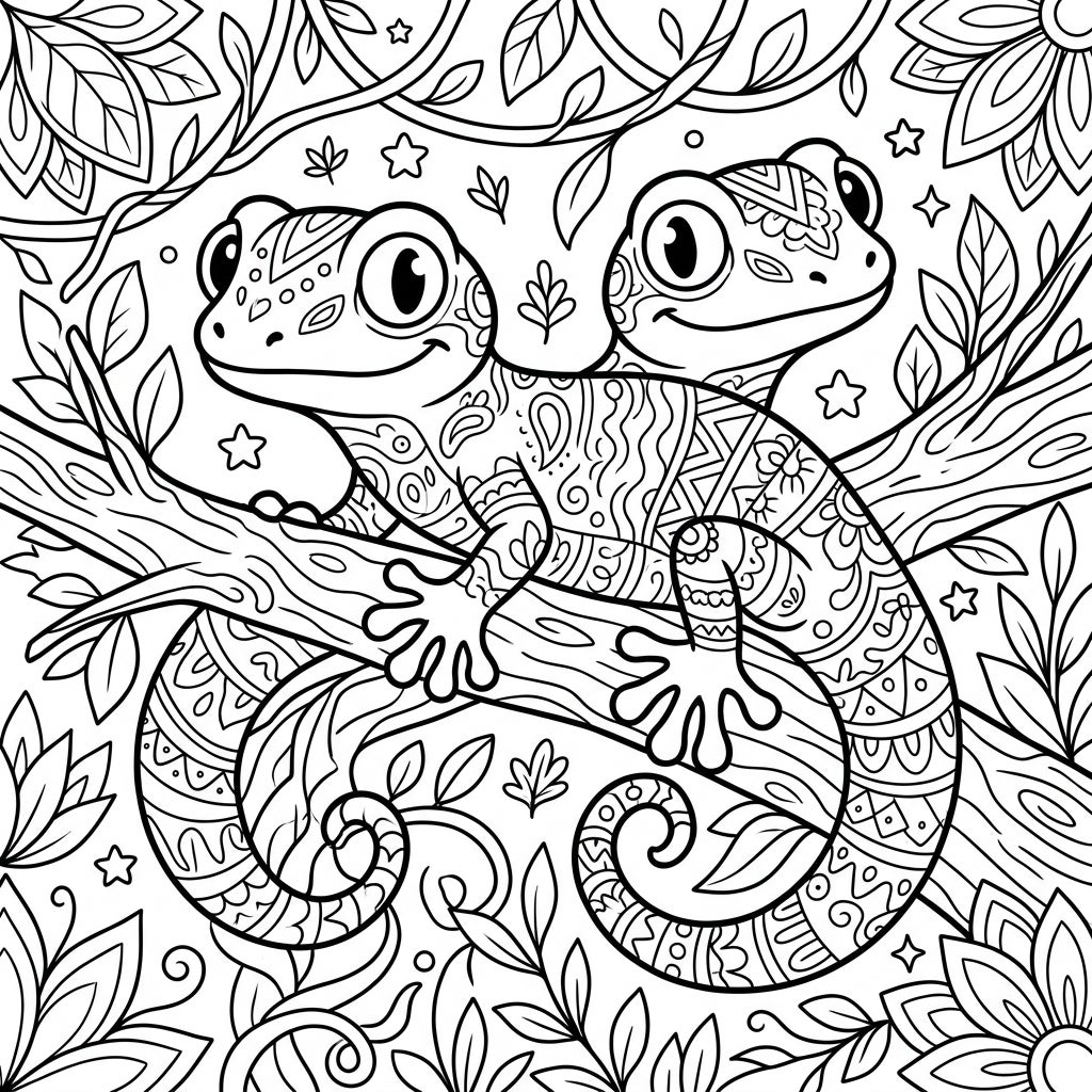 Free Printable Lizard Coloring Pages — Color Pop