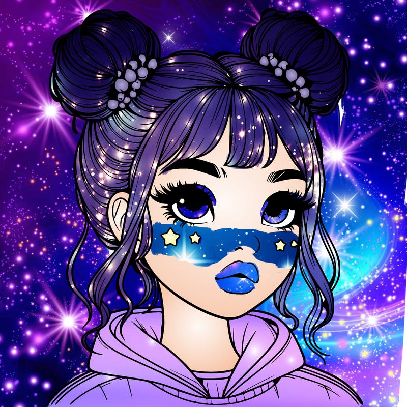 realistic girl with space buns
