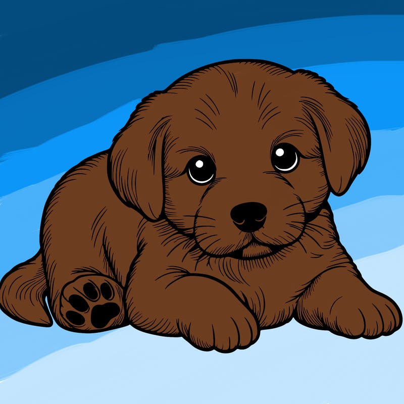 a cute realistic puppy