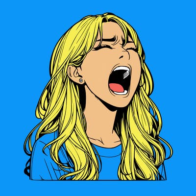 screaming realistic, girl