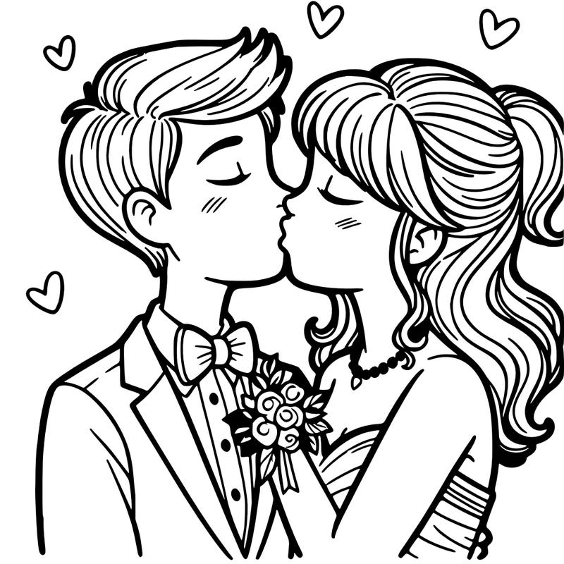 two teenagers kissing at prom