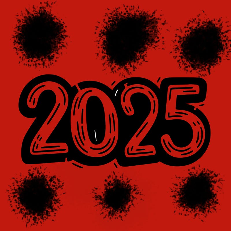 one line scrawled numbers sketch design “2025”