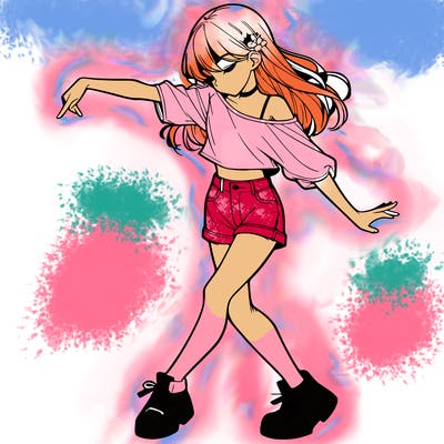 realistic girl danceing