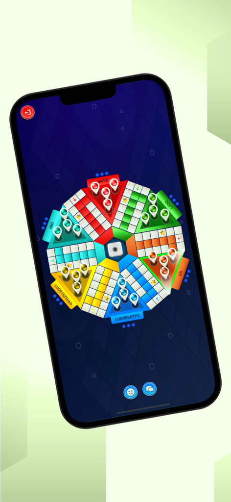 Ludo Jungle - A colorful six player ludo board game displayed on a smartphone screen