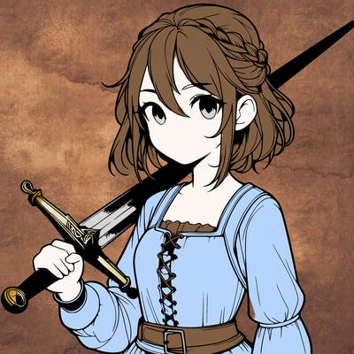 realistic girl with a sword