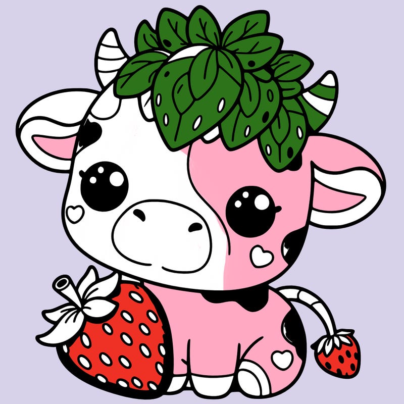 cute strawberry cow