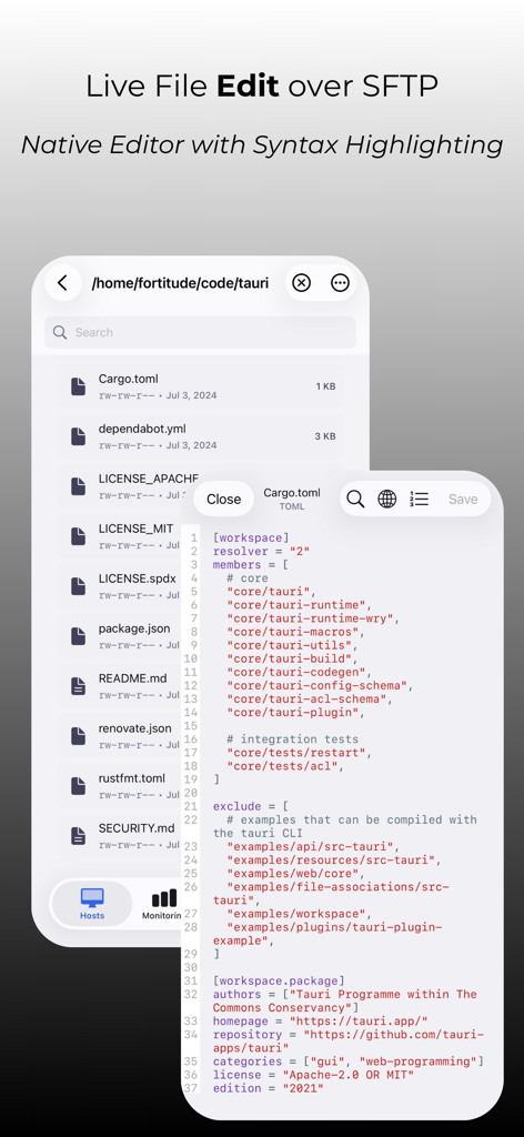 NovaAccess SFTP file editing with syntax highlighting