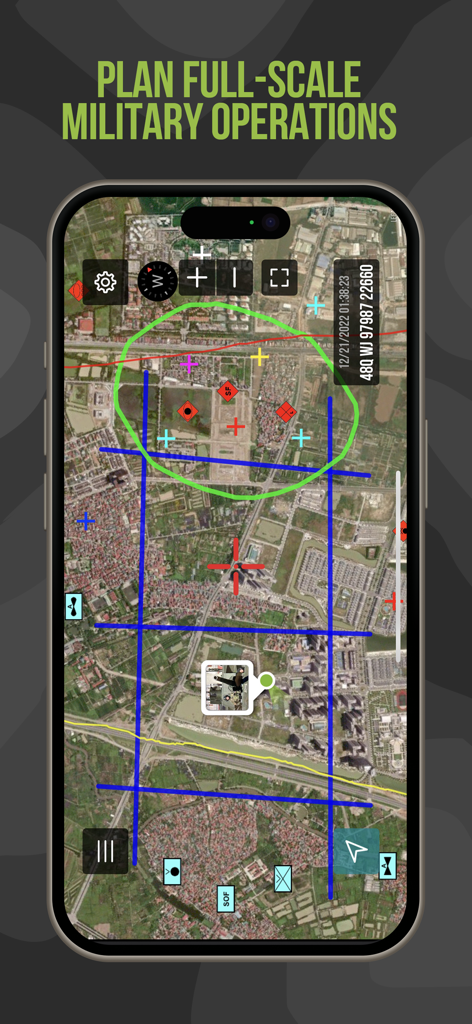 Tactical NAV - Tactical NAV app interface featuring mission planning tools and tactical map overlays