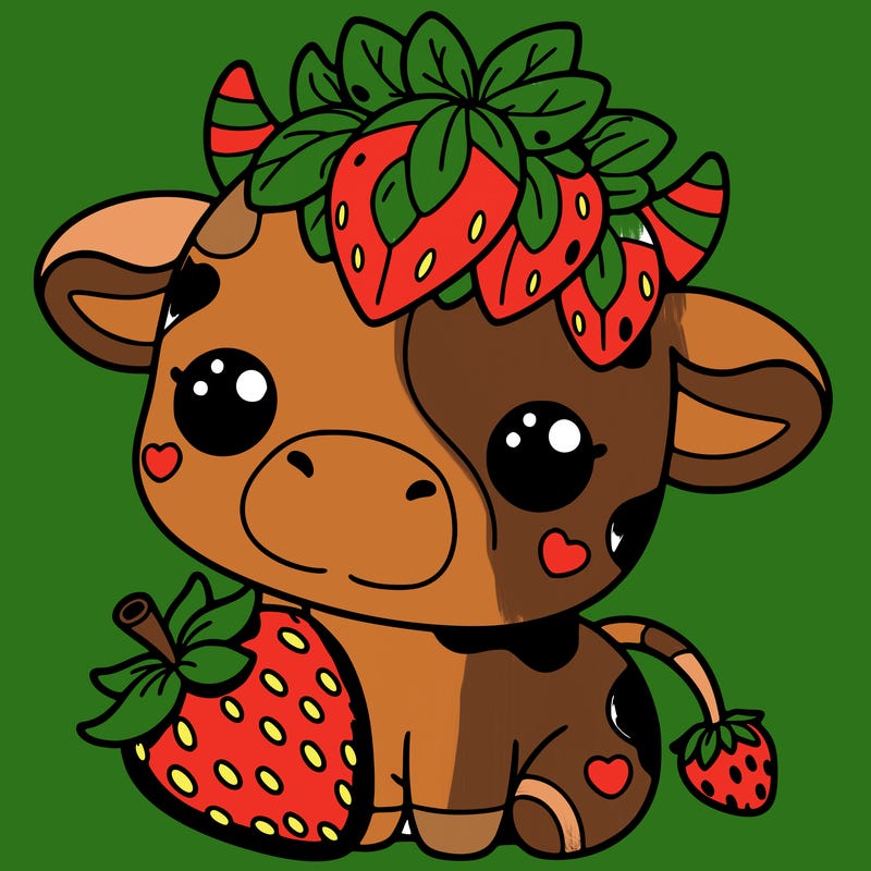 cute strawberry cow