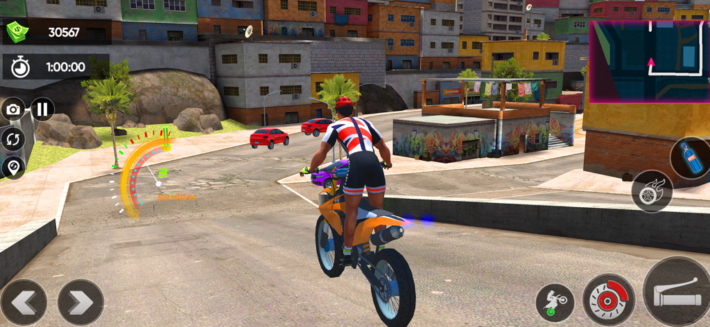 Juego en la pista urbana del juego Moto Bike Stunt 3D Racing.