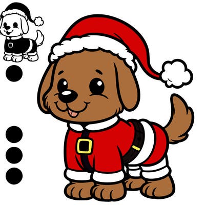 dog in santa’s outfit