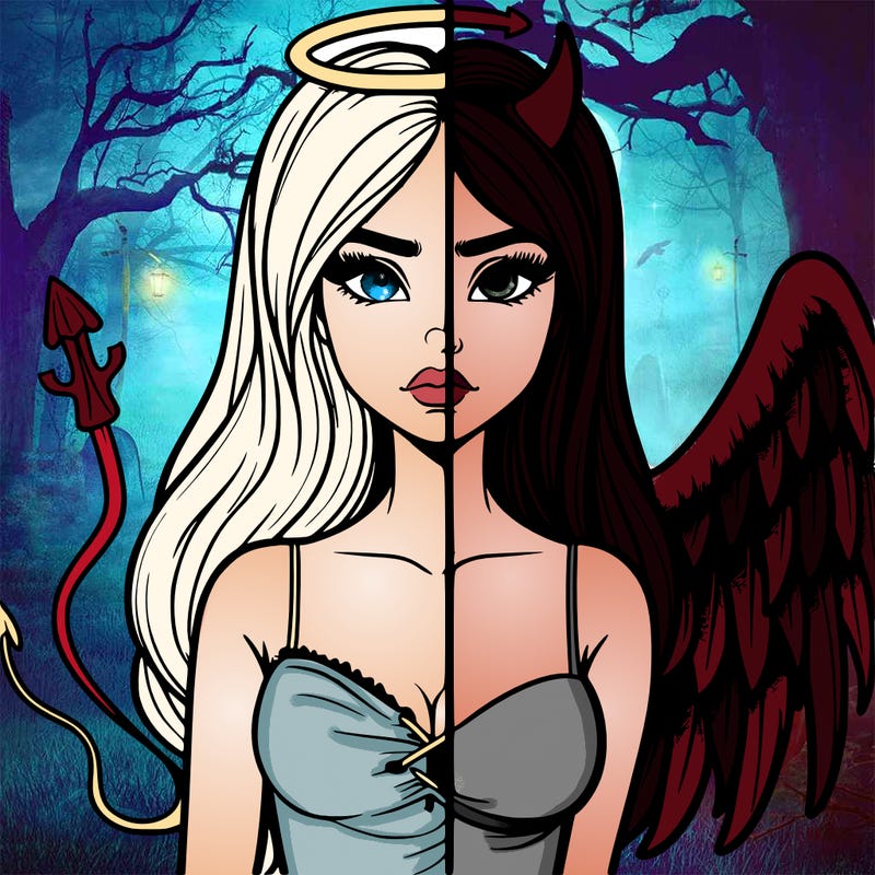 devil vs angel realistic girl