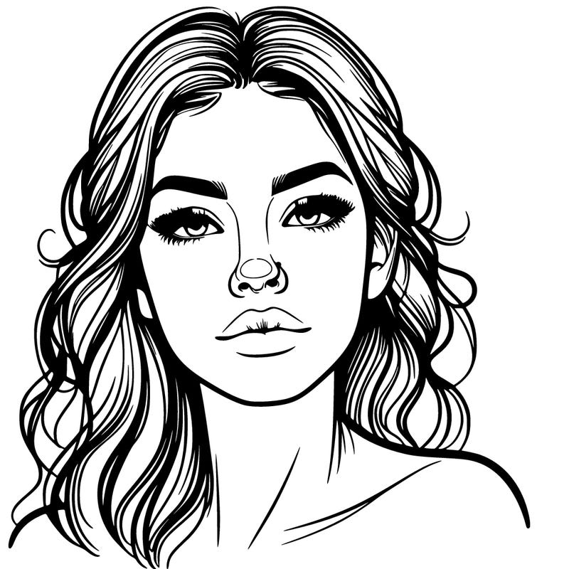 realistic young woman with a nose