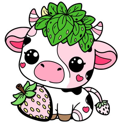 cute strawberry cow