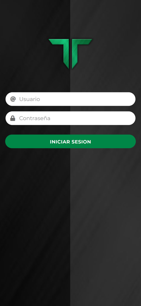Écran de connexion de l'application Todo Torneos Gestion affichant les champs nom d'utilisateur et mot de passe