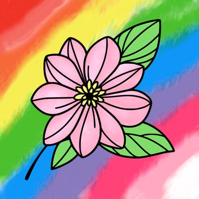 minimalist drawing of a beautiful flower