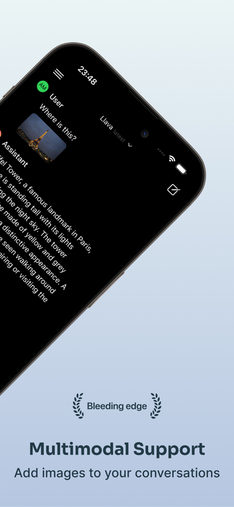Enchanted Developers Only - Enchanted app interface displaying multimodal support and image-based AI conversation