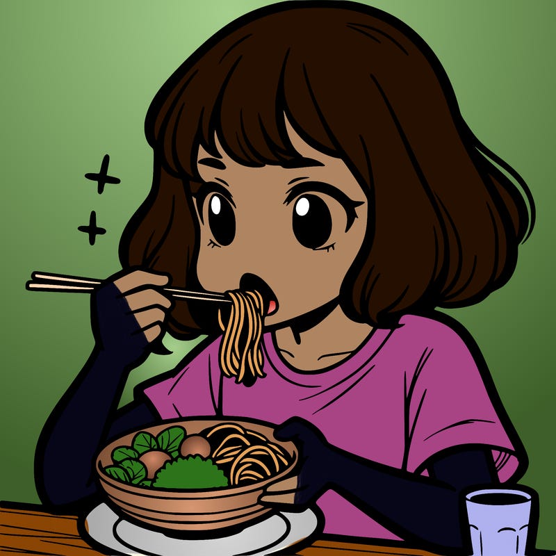 a girl eating food