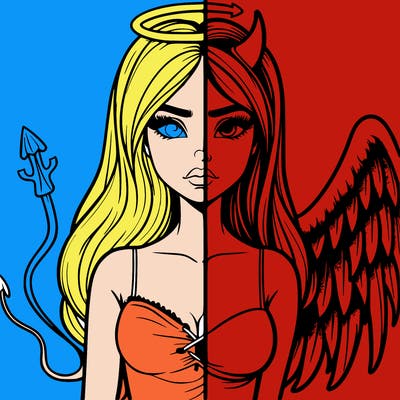 devil vs angel realistic girl