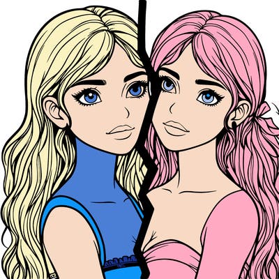 split realistic girl