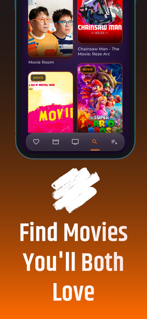 Cineby: Movies & Drama TV Show - Cineby app interface displaying movie posters and the text Find Movies Youll Both Love