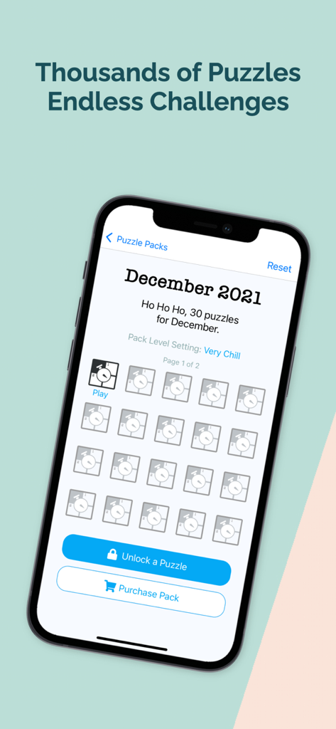 Mini Crossword Daily - La aplicación Mini Crucigrama Diario que muestra un paquete de puzles mensuales con varios desafíos
