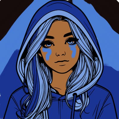 realistic girl with a hoodie