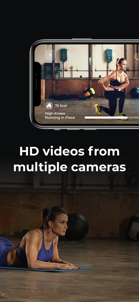 Fitness for Women - Fit Flame - Videos de entrenamiento de fitness HD de alta calidad desde múltiples ángulos de cámara en la aplicación Fit Flame