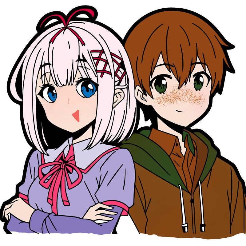 girl and boy in anime