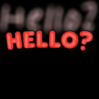 bubble letters saying hello?