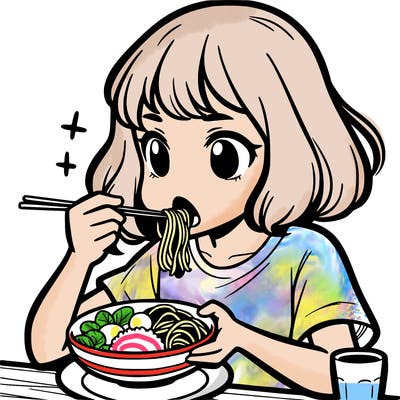 a girl eating food