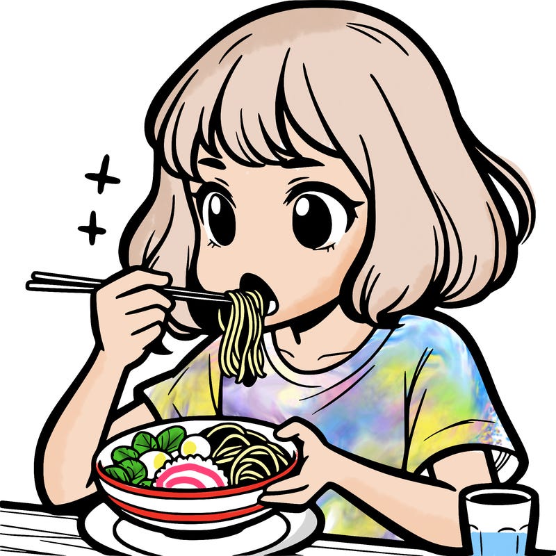 a girl eating food