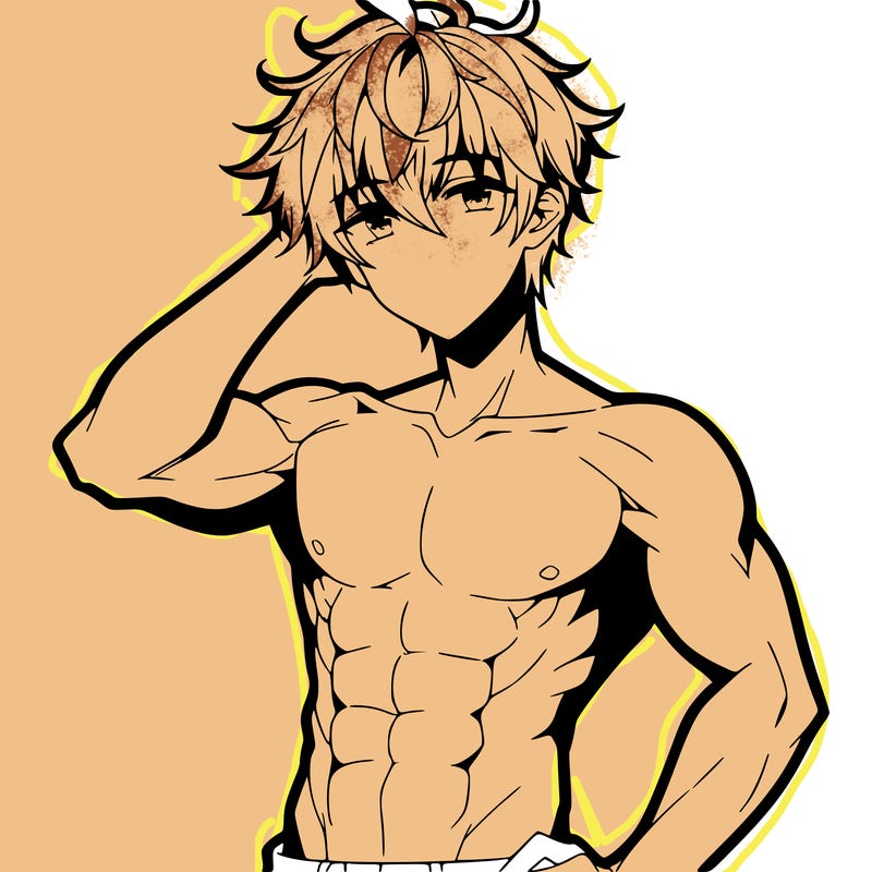 hot anime boy with abs
