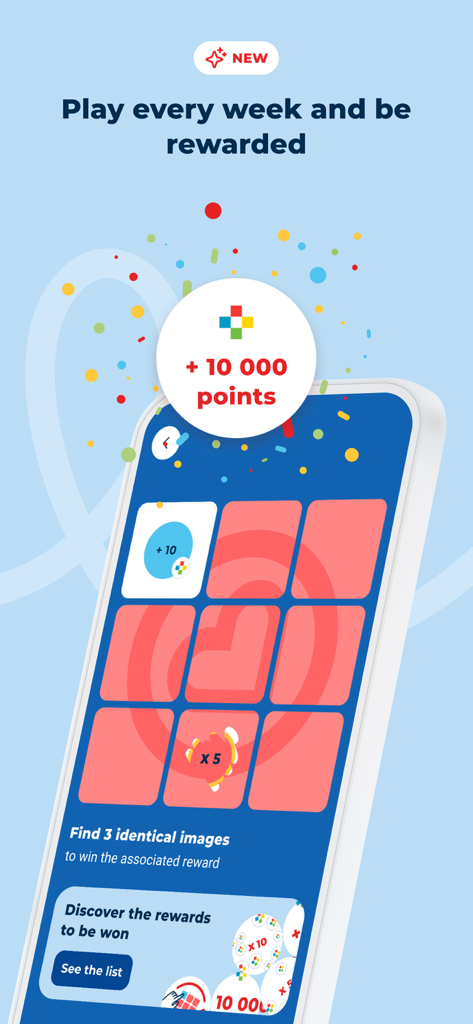Familiprix - Familiprix mobile app screen showing the weekly reward game to win loyalty points.