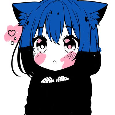 shy anime catgirl