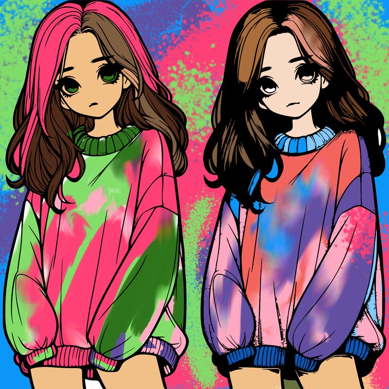 realistic girl with baggy sweater