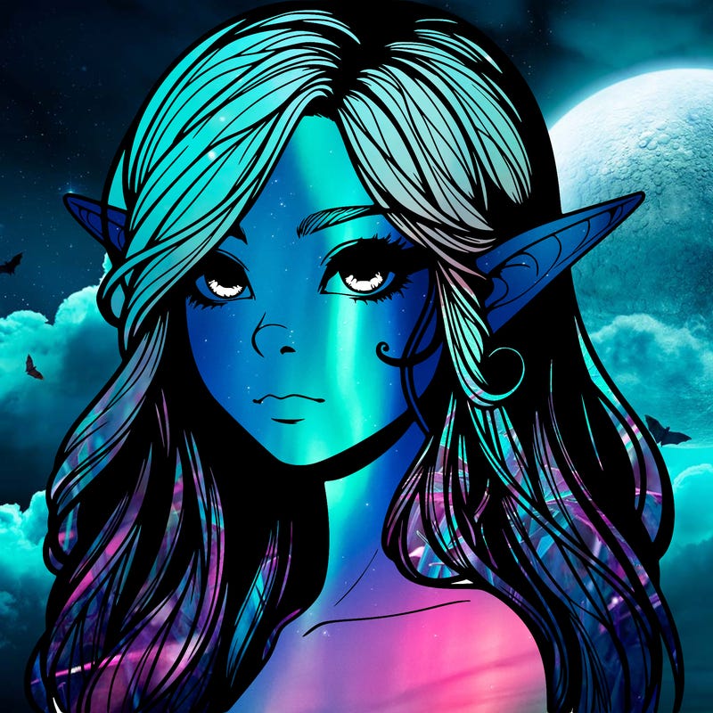 elf girl realistic dark fantasy