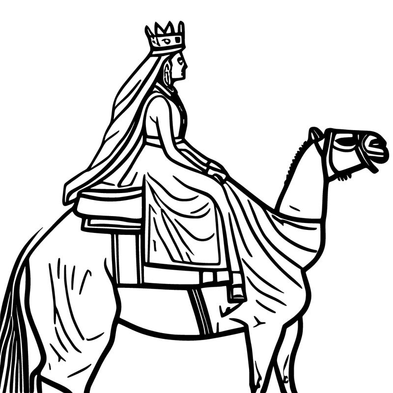 reine d’angleterre sur un chameau