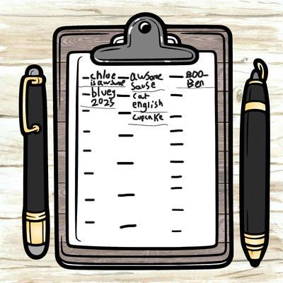 blank clip board with pen