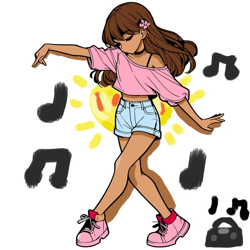 realistic girl danceing