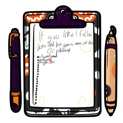 blank clip board with pen