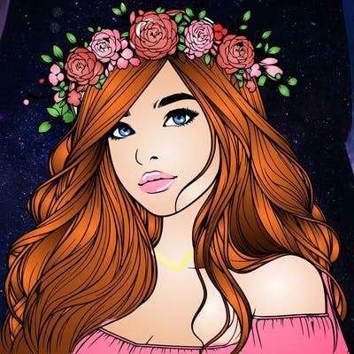 realistic girl with flower crown